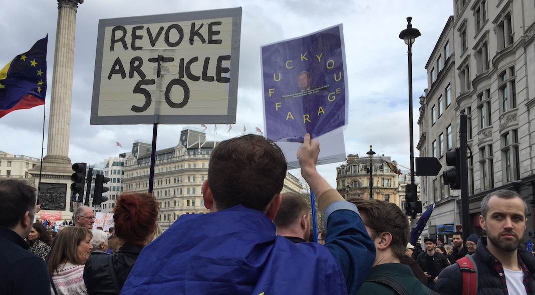 participants pro-europeens marche brexit londres