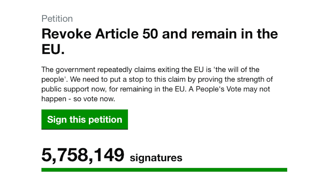 Petition Brexit debattue