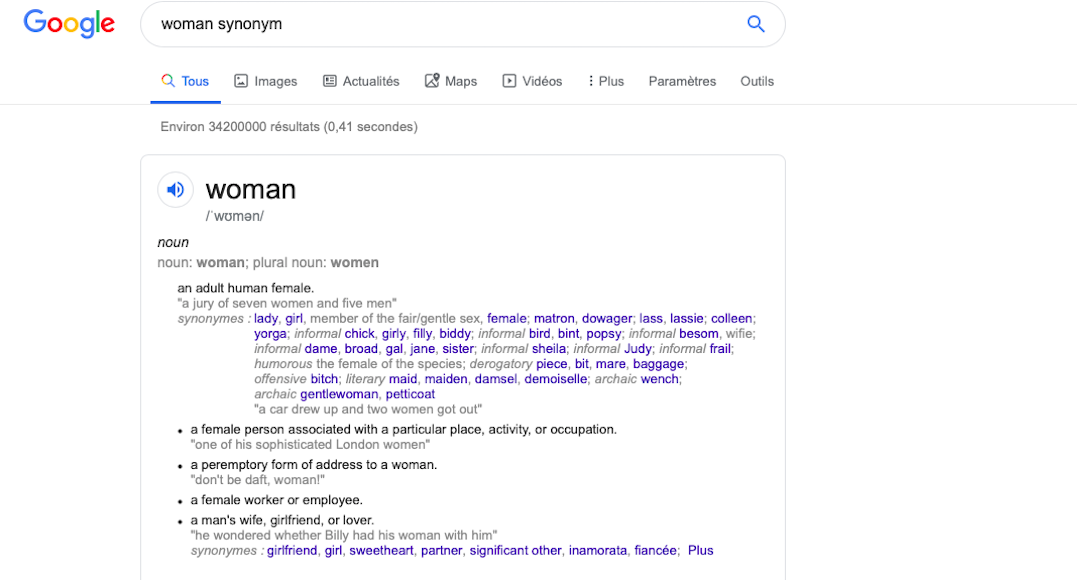 petition definition femme sexiste internet dictionnaire Oxford